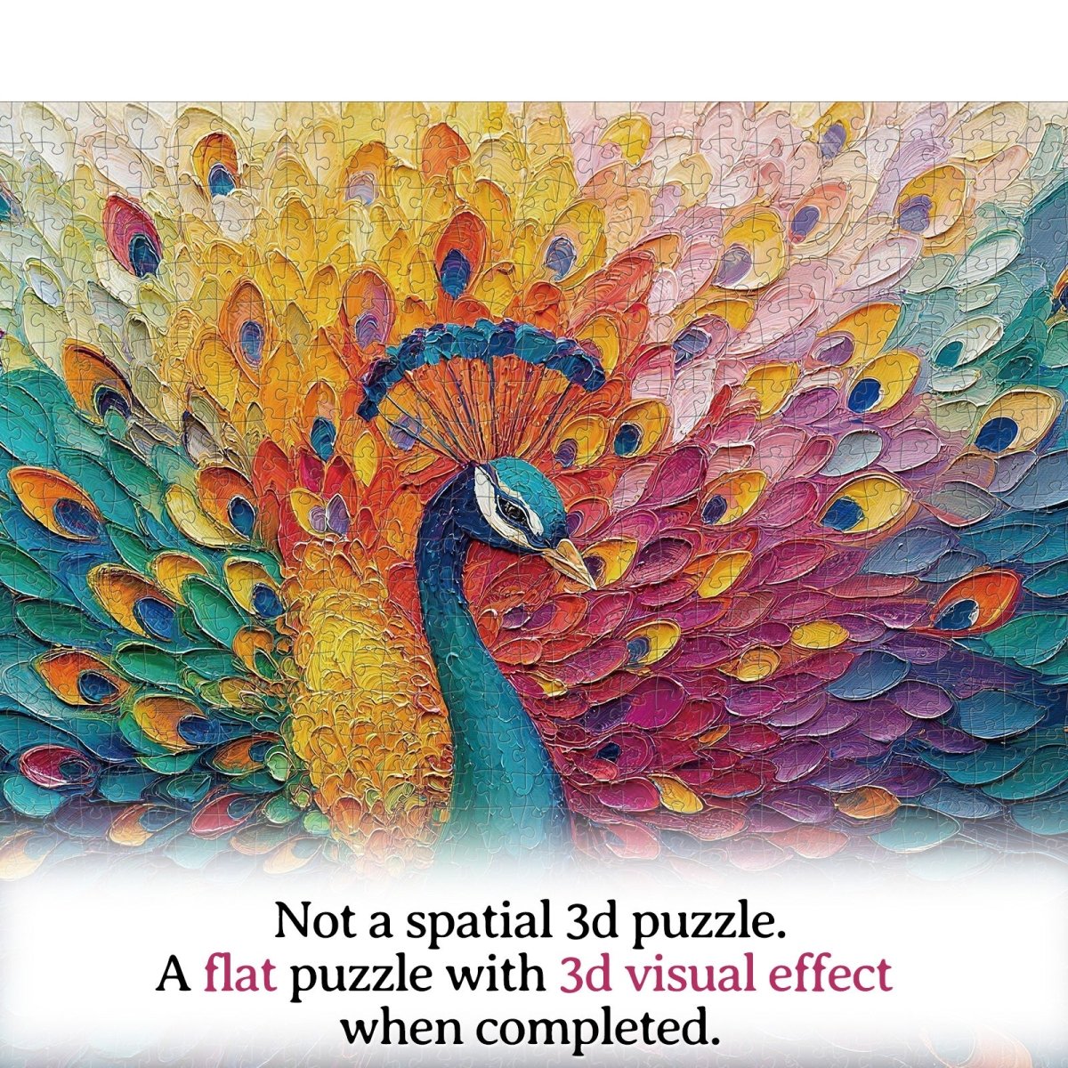 Artistic 1000 - Piece Cardboard Jigsaw Puzzle - Peacock in Blooming Colors - KAAYEE Puzzle