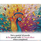 Artistic 1000 - Piece Cardboard Jigsaw Puzzle - Peacock in Blooming Colors - KAAYEE Puzzle