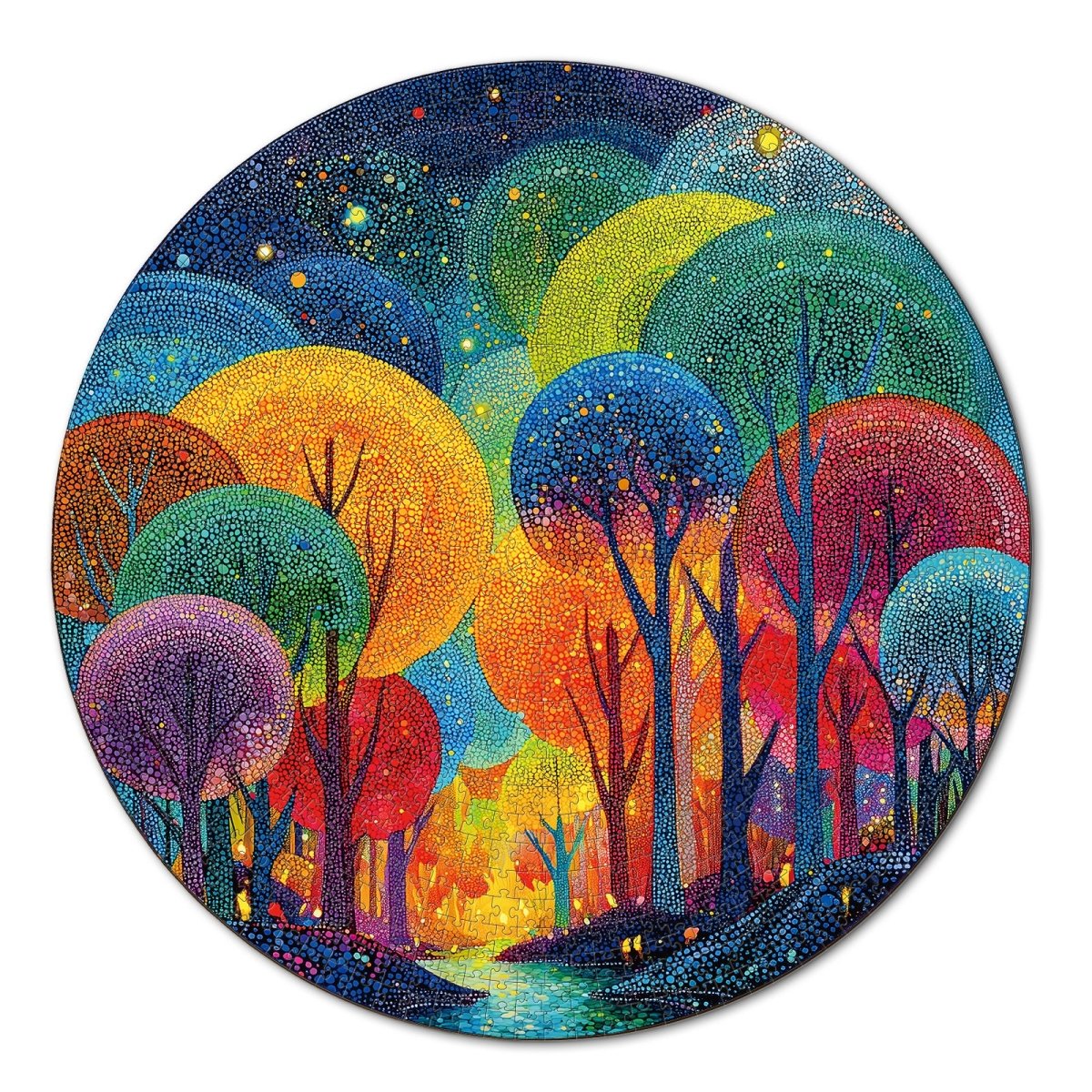 Artistic 1000-Piece Cardboard Jigsaw Puzzle - Polka Dot Tree