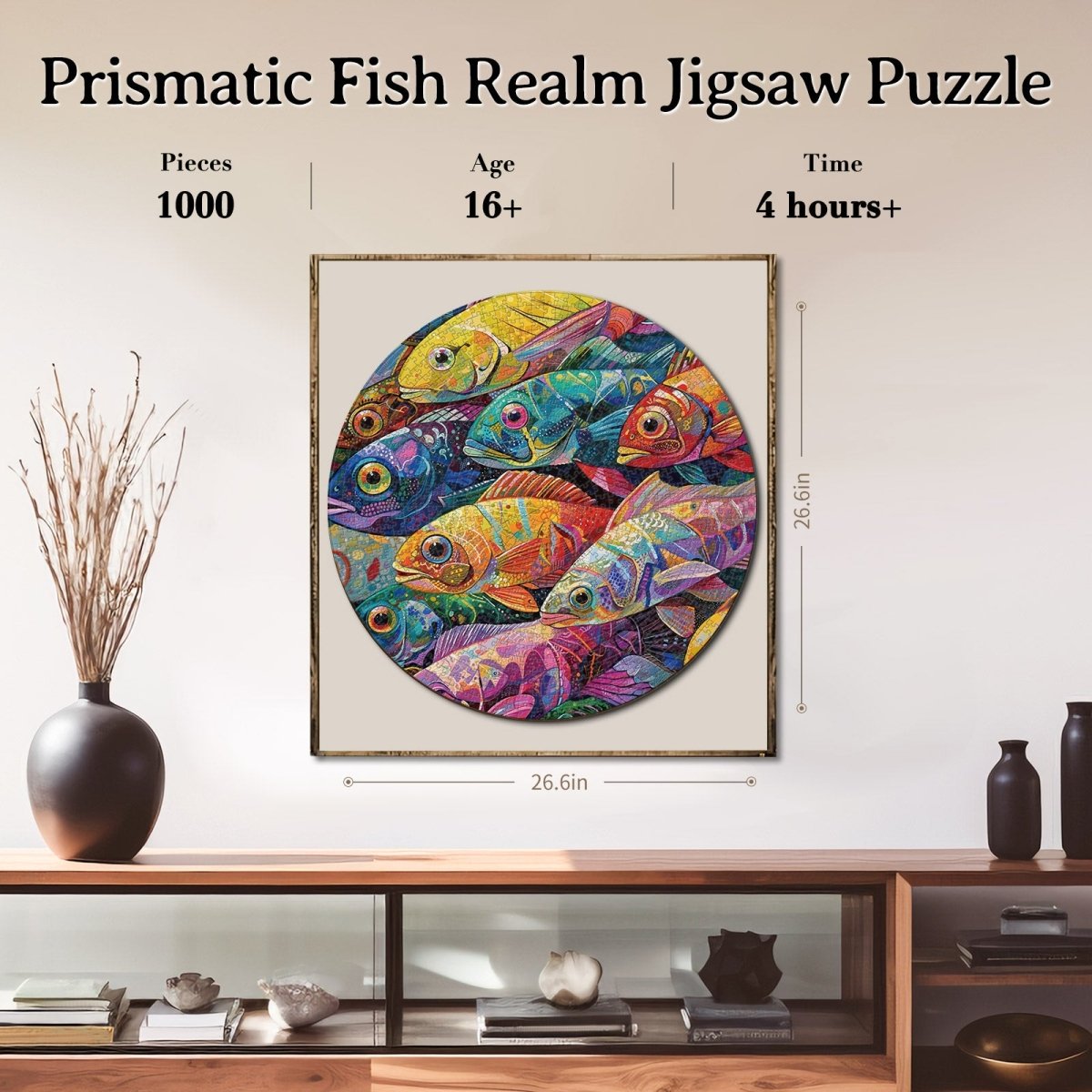 Artistic 1000 - Piece Cardboard Jigsaw Puzzle - Prismatic Fish Realm - KAAYEE Puzzle