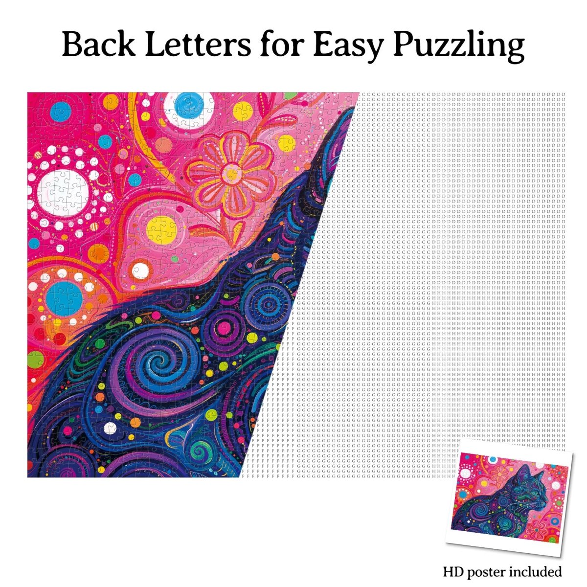 Artistic 1000 - Piece Cardboard Jigsaw Puzzle - Psychedelic Cat - KAAYEE Puzzle