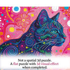 Artistic 1000 - Piece Cardboard Jigsaw Puzzle - Psychedelic Cat - KAAYEE Puzzle