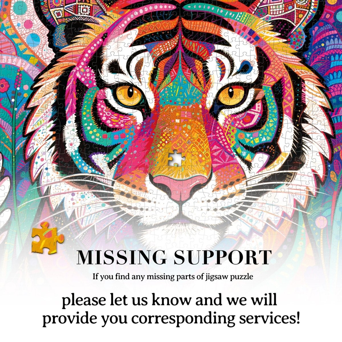 Artistic 1000 - Piece Cardboard Jigsaw Puzzle - Psychedelic Tiger King - KAAYEE Puzzle