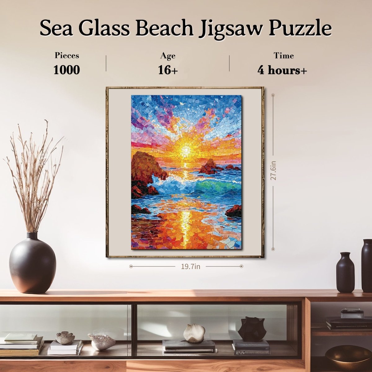 Artistic 1000 - Piece Cardboard Jigsaw Puzzle - Sea Glass Beach - KAAYEE Puzzle