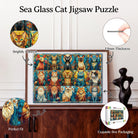 Artistic 1000 - Piece Cardboard Jigsaw Puzzle - Sea Glass Cat - KAAYEE Puzzle