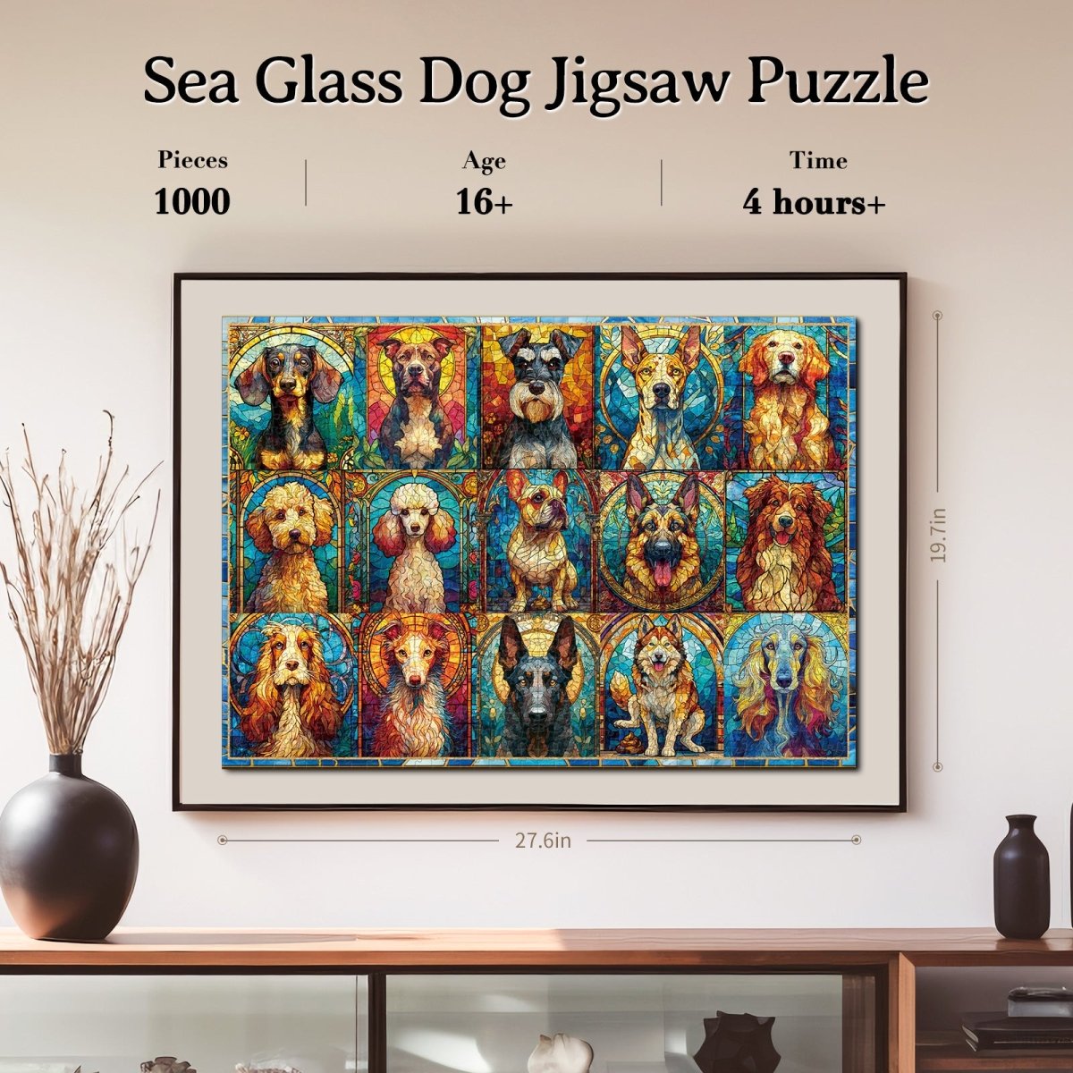 Artistic 1000 - Piece Cardboard Jigsaw Puzzle - Sea Glass Dog - KAAYEE Puzzle