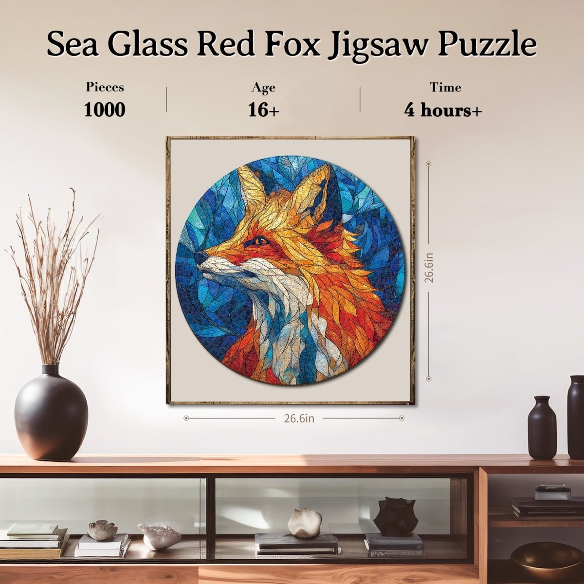 Artistic 1000 - Piece Cardboard Jigsaw Puzzle - Sea Glass Red Fox - KAAYEE Puzzle