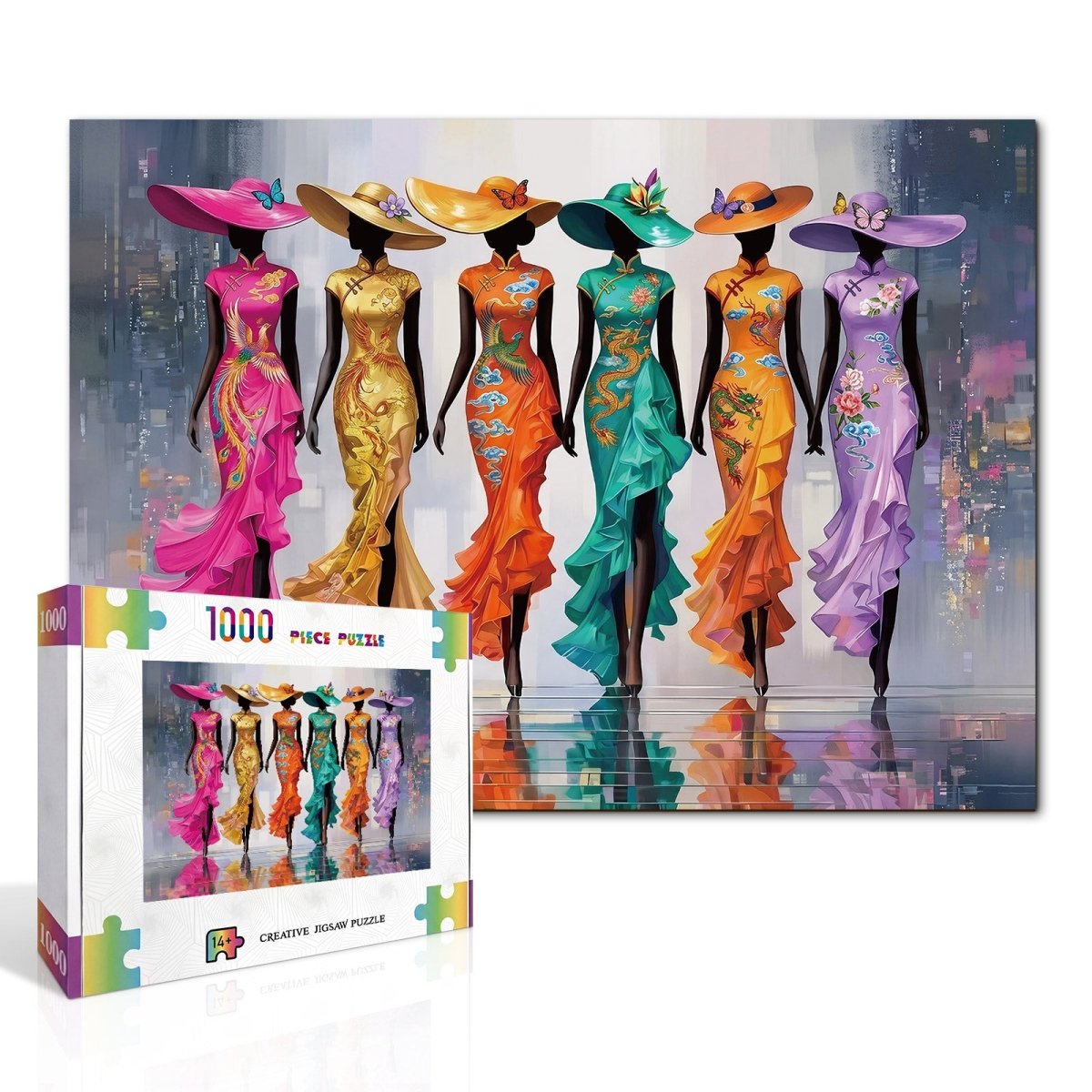 Artistic 1000 - Piece Cardboard Jigsaw Puzzle - Splendor in Silk - KAAYEE Puzzle