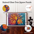 Artistic 1000 - Piece Cardboard Jigsaw Puzzle - Stained Glass Tree - KAAYEE Puzzle