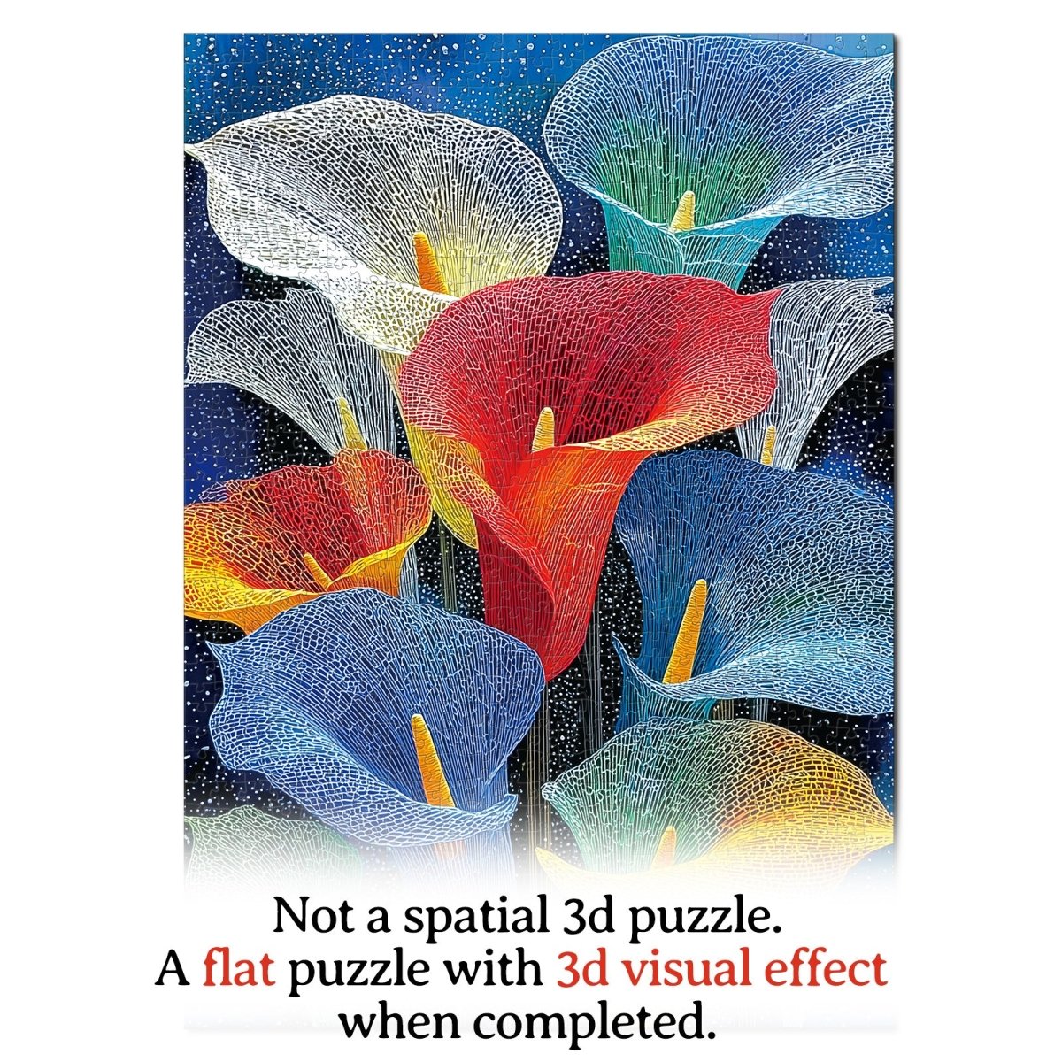 Artistic 1000 - Piece Cardboard Jigsaw Puzzle - Starlit Calla - KAAYEE Puzzle