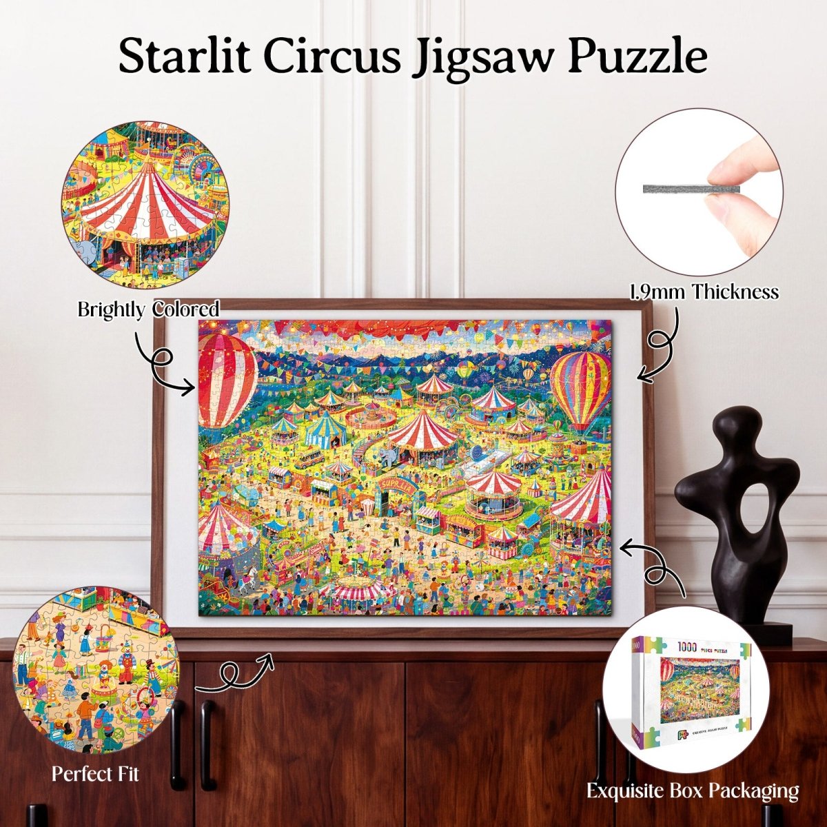 Artistic 1000 - Piece Cardboard Jigsaw Puzzle - Starlit Circus - KAAYEE Puzzle