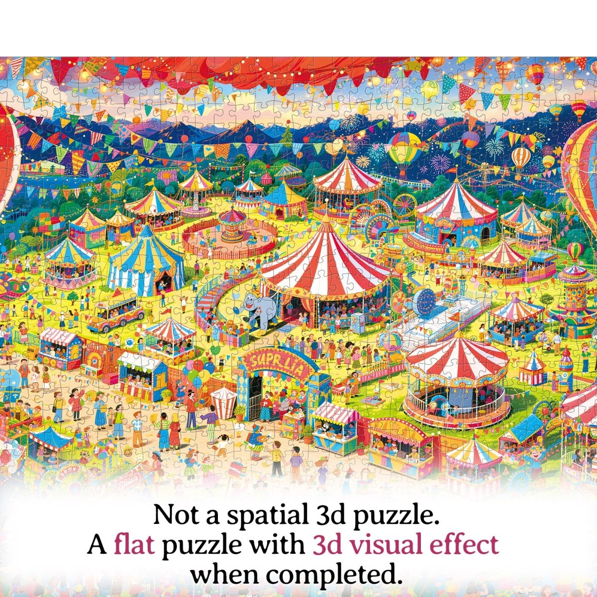 Artistic 1000 - Piece Cardboard Jigsaw Puzzle - Starlit Circus - KAAYEE Puzzle