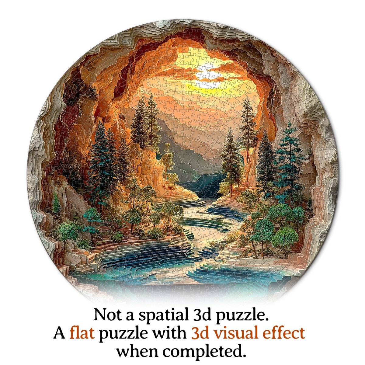 Artistic 1000 - Piece Cardboard Jigsaw Puzzle - Sunlit Hidden Valley - KAAYEE Puzzle
