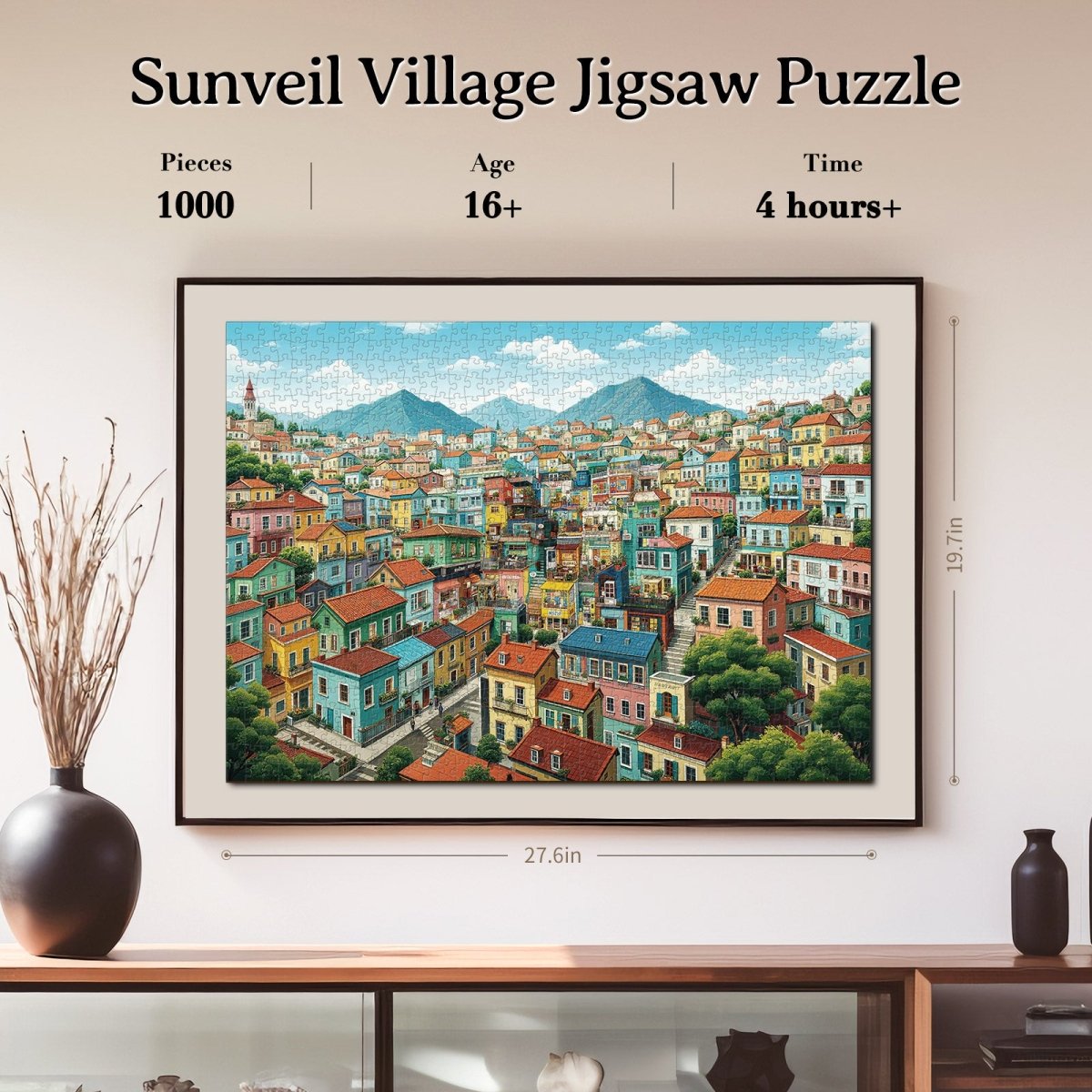 Artistic 1000 - Piece Cardboard Jigsaw Puzzle - Sunveil Village - KAAYEE Puzzle