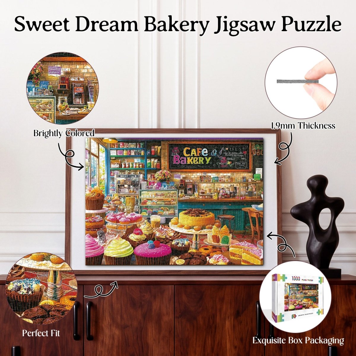 Artistic 1000 - Piece Cardboard Jigsaw Puzzle - Sweet Dream Bakery - KAAYEE Puzzle