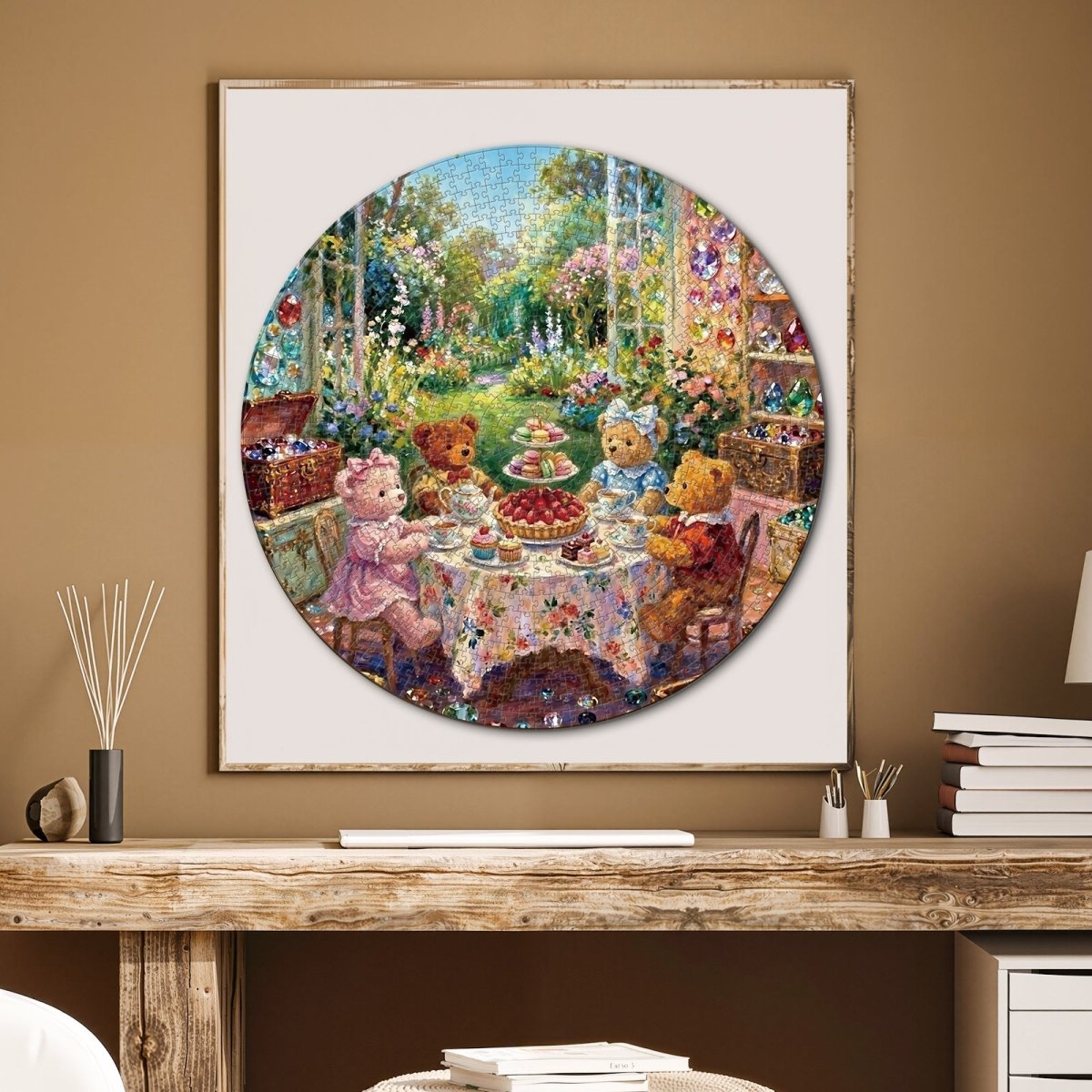 Artistic 1000 - Piece Cardboard Jigsaw Puzzle - Teddy Tea Time - KAAYEE Puzzle