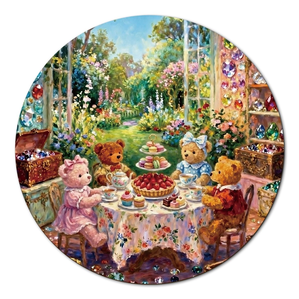 Artistic 1000 - Piece Cardboard Jigsaw Puzzle - Teddy Tea Time - KAAYEE Puzzle