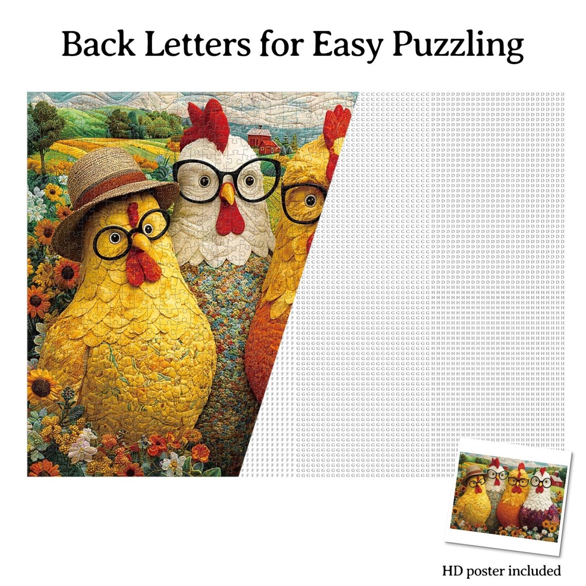 Artistic 1000 - Piece Cardboard Jigsaw Puzzle - The Floral Chicken Club - KAAYEE Puzzle