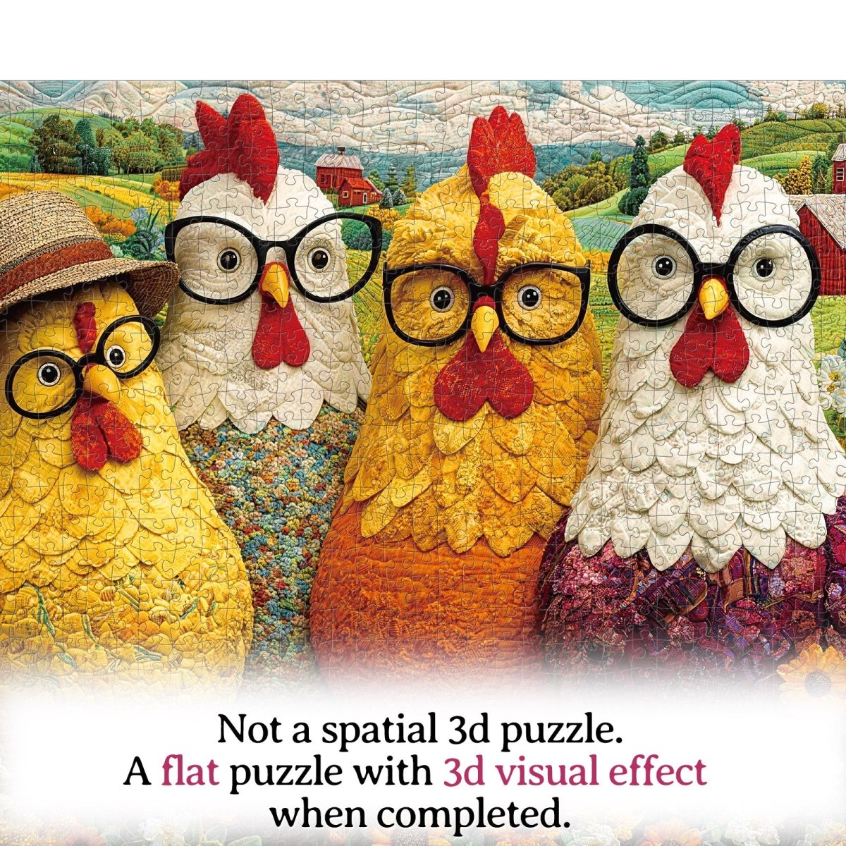 Artistic 1000 - Piece Cardboard Jigsaw Puzzle - The Floral Chicken Club - KAAYEE Puzzle