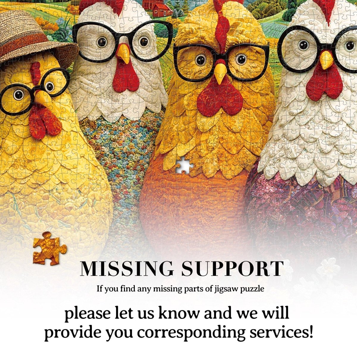 Artistic 1000 - Piece Cardboard Jigsaw Puzzle - The Floral Chicken Club - KAAYEE Puzzle