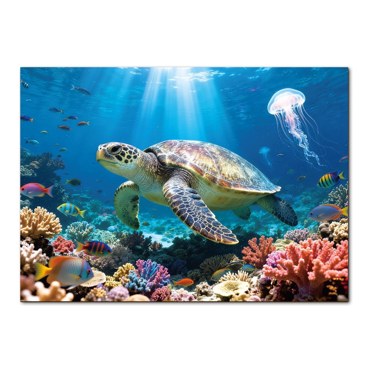 Artistic 1000 - Piece Cardboard Jigsaw Puzzle - The Sea Turtle of Light - KAAYEE Puzzle