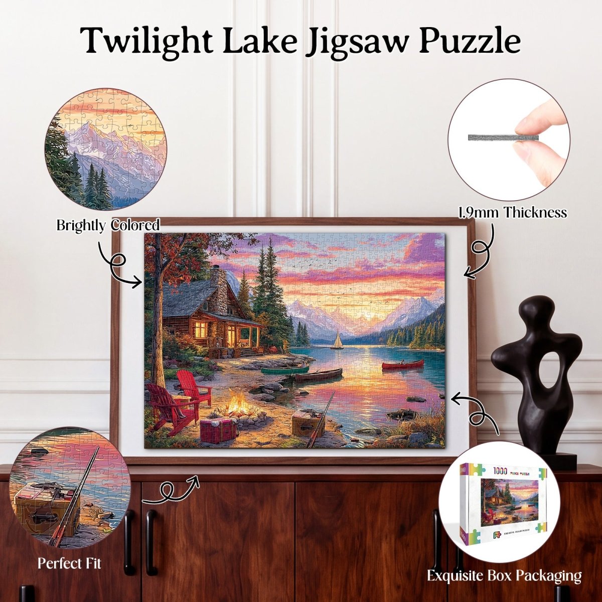 Artistic 1000 - Piece Cardboard Jigsaw Puzzle - Twilight Lake - KAAYEE Puzzle