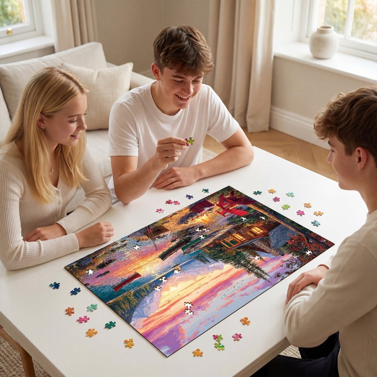 Artistic 1000 - Piece Cardboard Jigsaw Puzzle - Twilight Lake - KAAYEE Puzzle