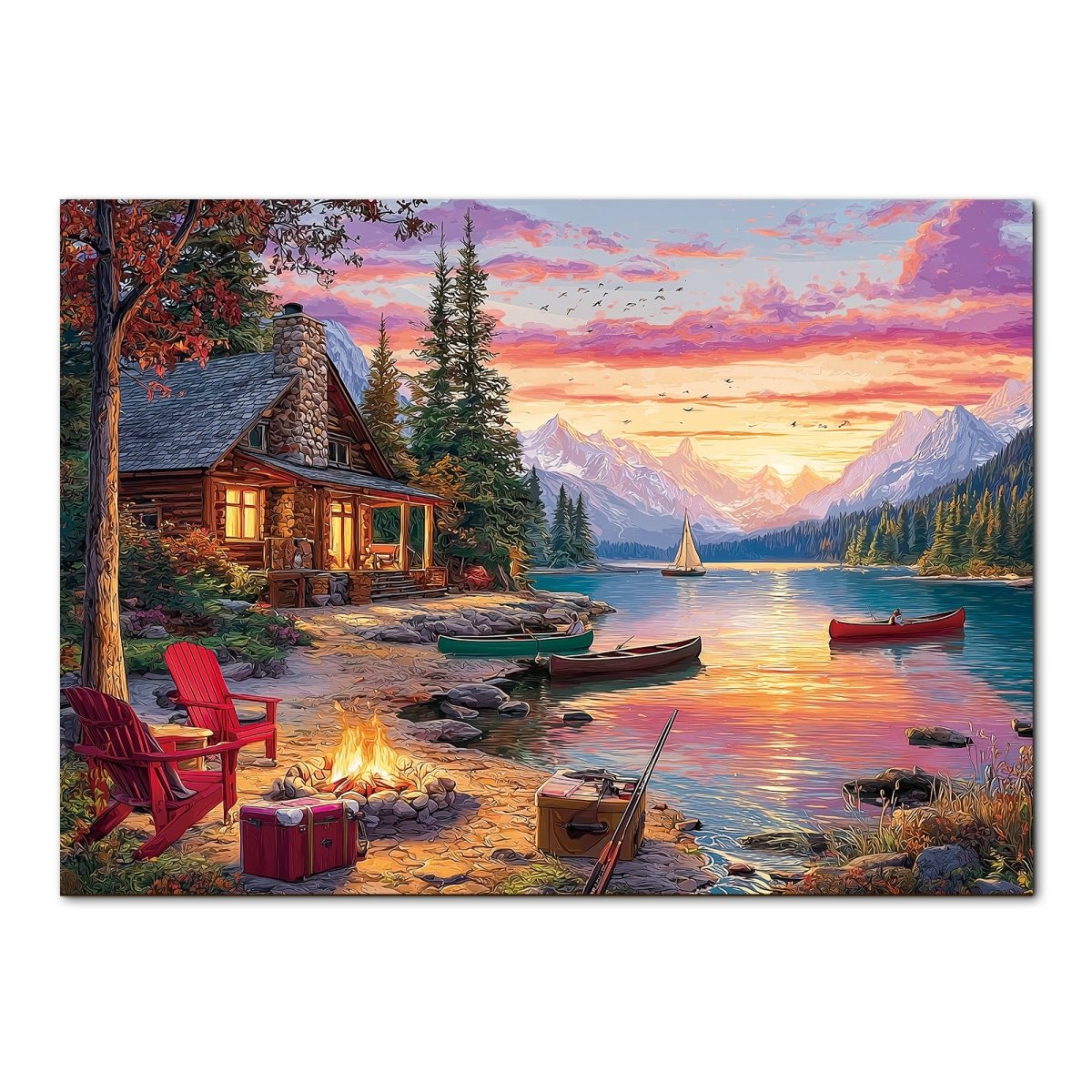 Artistic 1000 - Piece Cardboard Jigsaw Puzzle - Twilight Lake - KAAYEE Puzzle