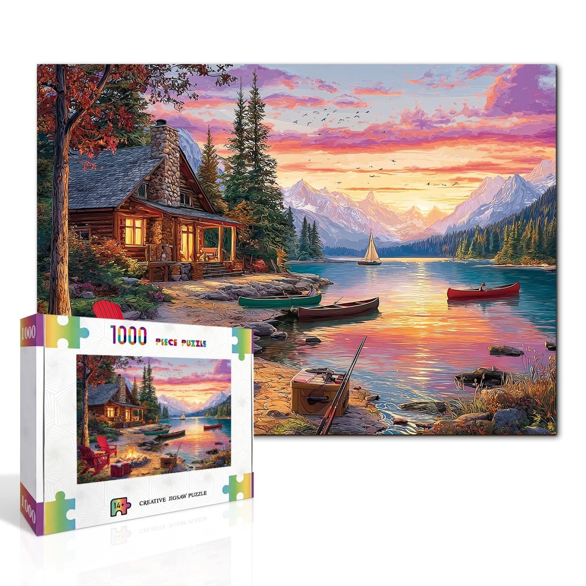 Artistic 1000 - Piece Cardboard Jigsaw Puzzle - Twilight Lake - KAAYEE Puzzle