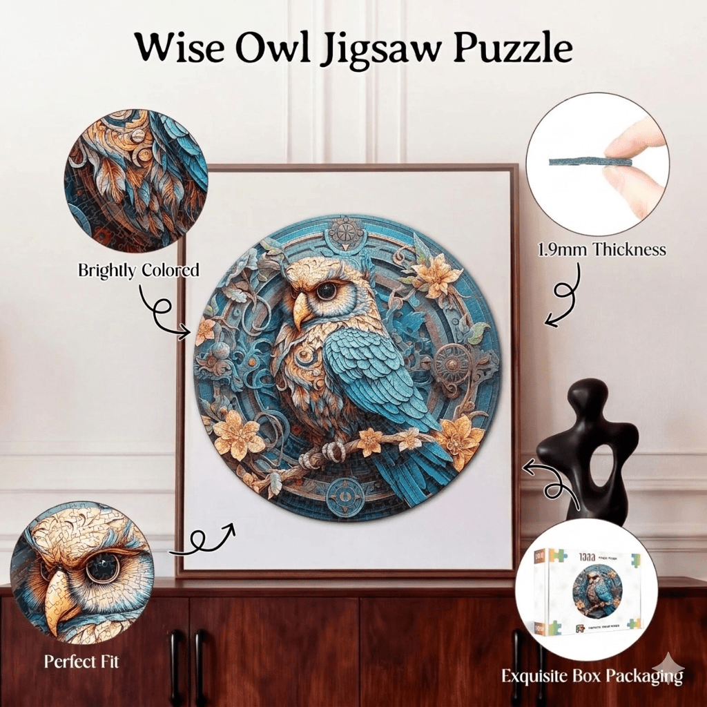 Artistic 1000 - Piece Cardboard Jigsaw Puzzle - Wise Owl - KAAYEE Puzzle