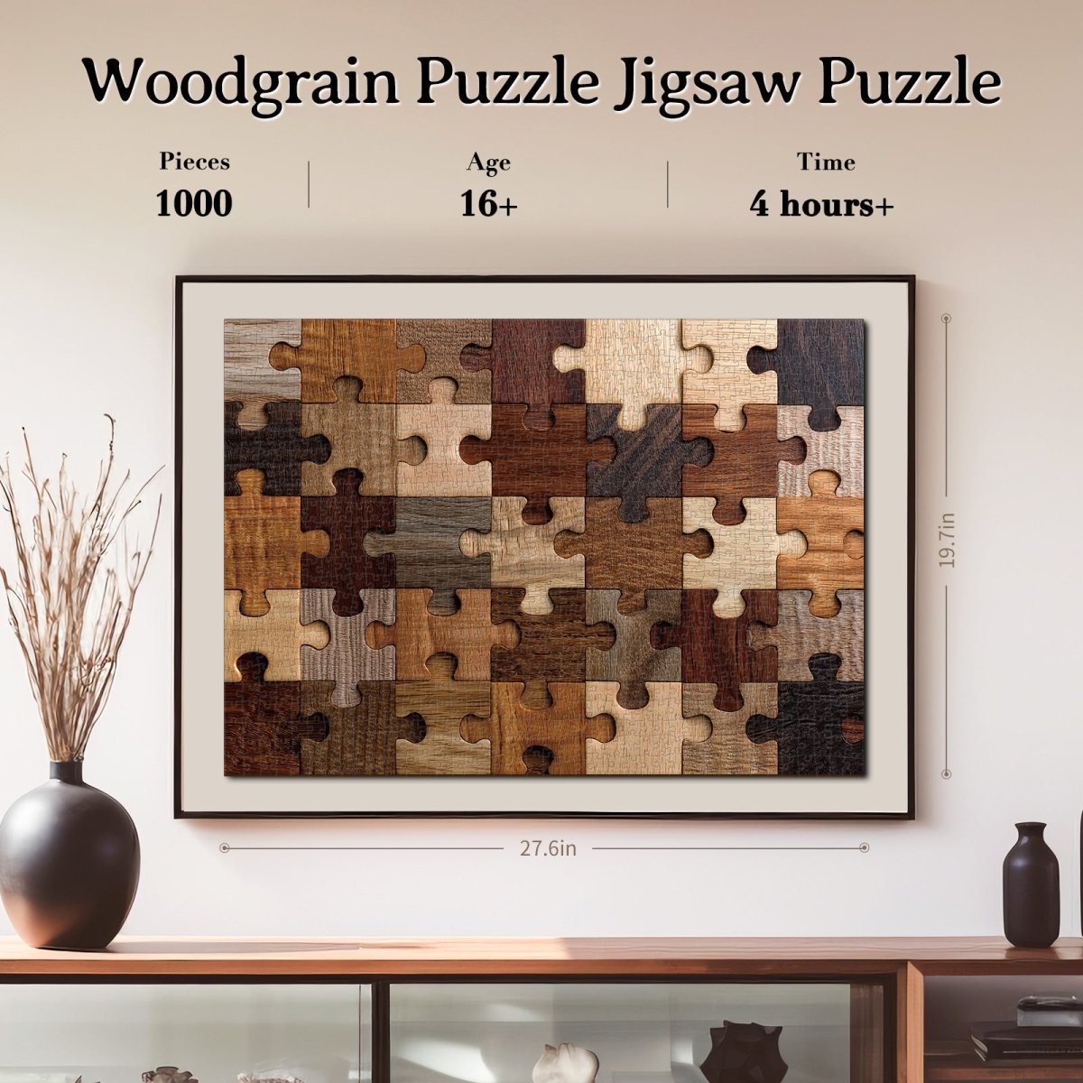 Artistic 1000 - Piece Cardboard Jigsaw Puzzle - Woodgrain Puzzle - KAAYEE Puzzle