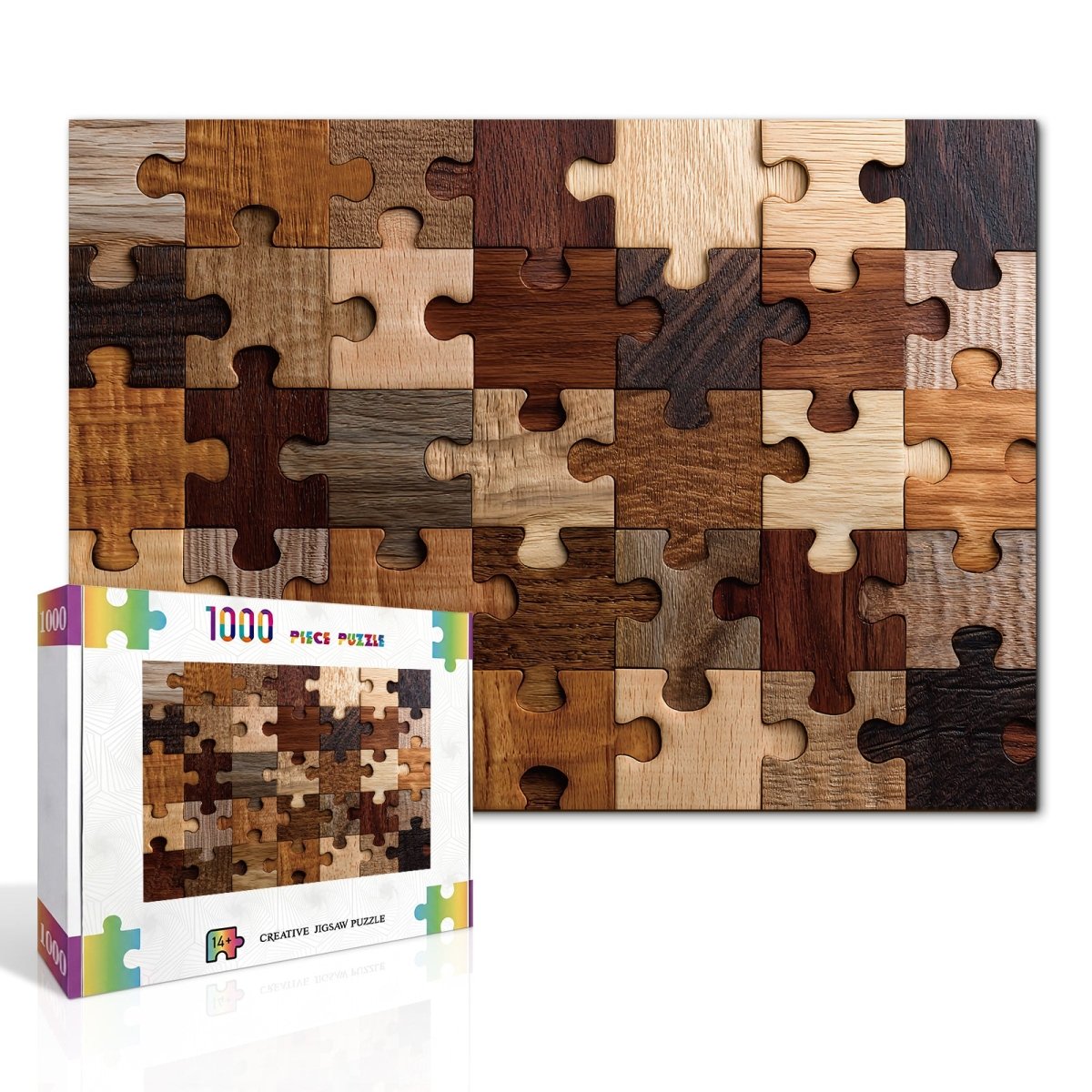 Artistic 1000 - Piece Cardboard Jigsaw Puzzle - Woodgrain Puzzle - KAAYEE Puzzle