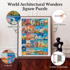 Artistic 1000 - Piece Cardboard Jigsaw Puzzle - World Architectural Wonders - KAAYEE Puzzle