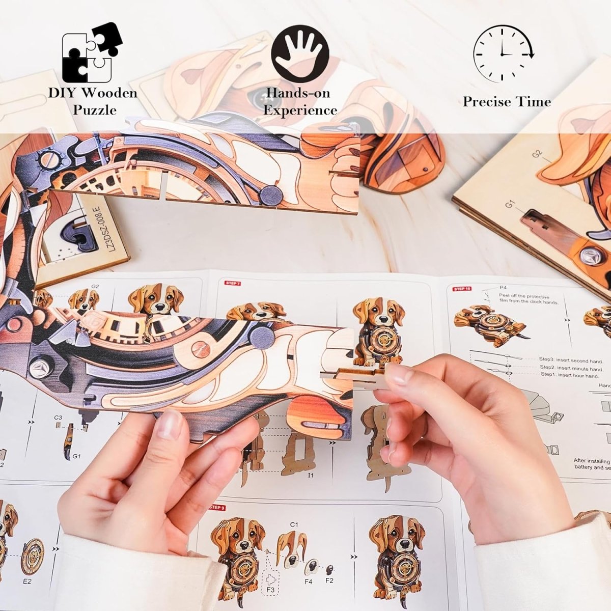 Beagle Clock DIY Wooden Puzzle - KAAYEE Puzzle