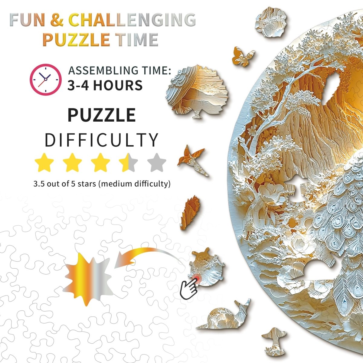 Beautiful Peacock Wooden Jigsaw Puzzle - KAAYEE Puzzle