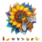 Bee in Bloom Wooden Jigsaw Puzzle - KAAYEE Puzzle