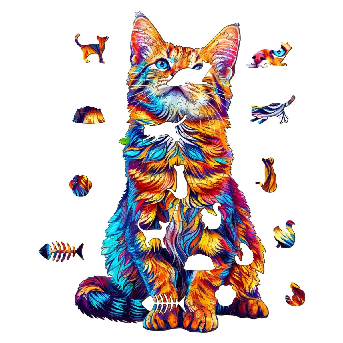 Bengal Cat 2 Wooden Jigsaw Puzzle - KAAYEE Puzzle