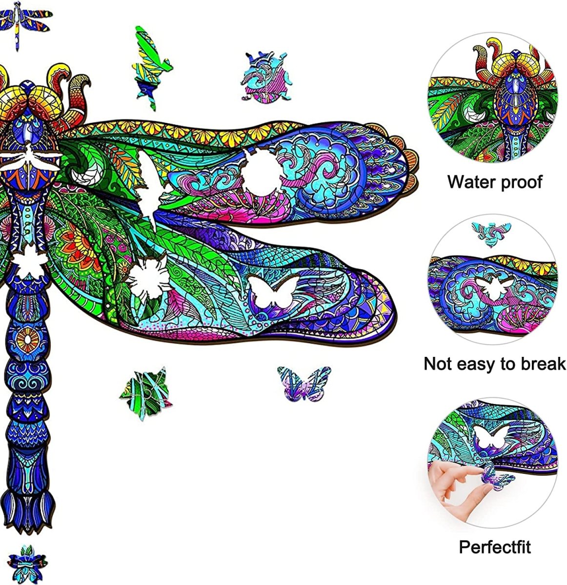 Big Dragonfly Wooden Jigsaw Puzzle - KAAYEE Puzzle