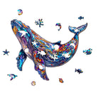 Blue Whale Wooden Jigsaw Puzzle - KAAYEE Puzzle