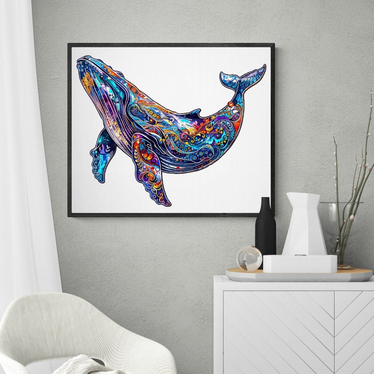 Blue Whale Wooden Jigsaw Puzzle - KAAYEE Puzzle