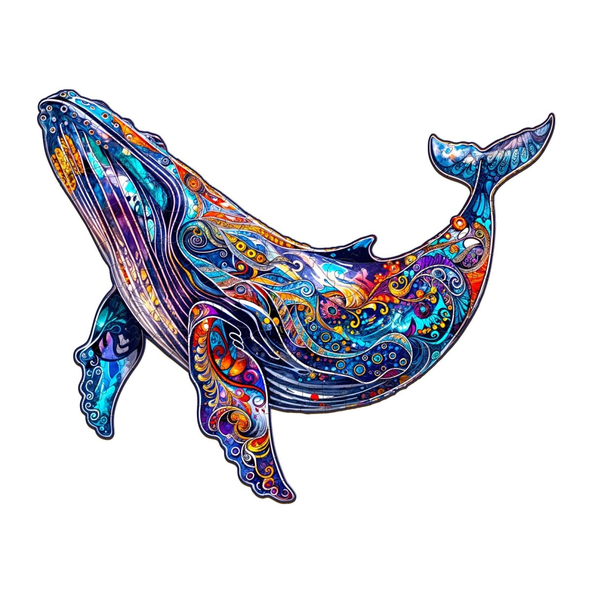 Blue Whale Wooden Jigsaw Puzzle - KAAYEE Puzzle