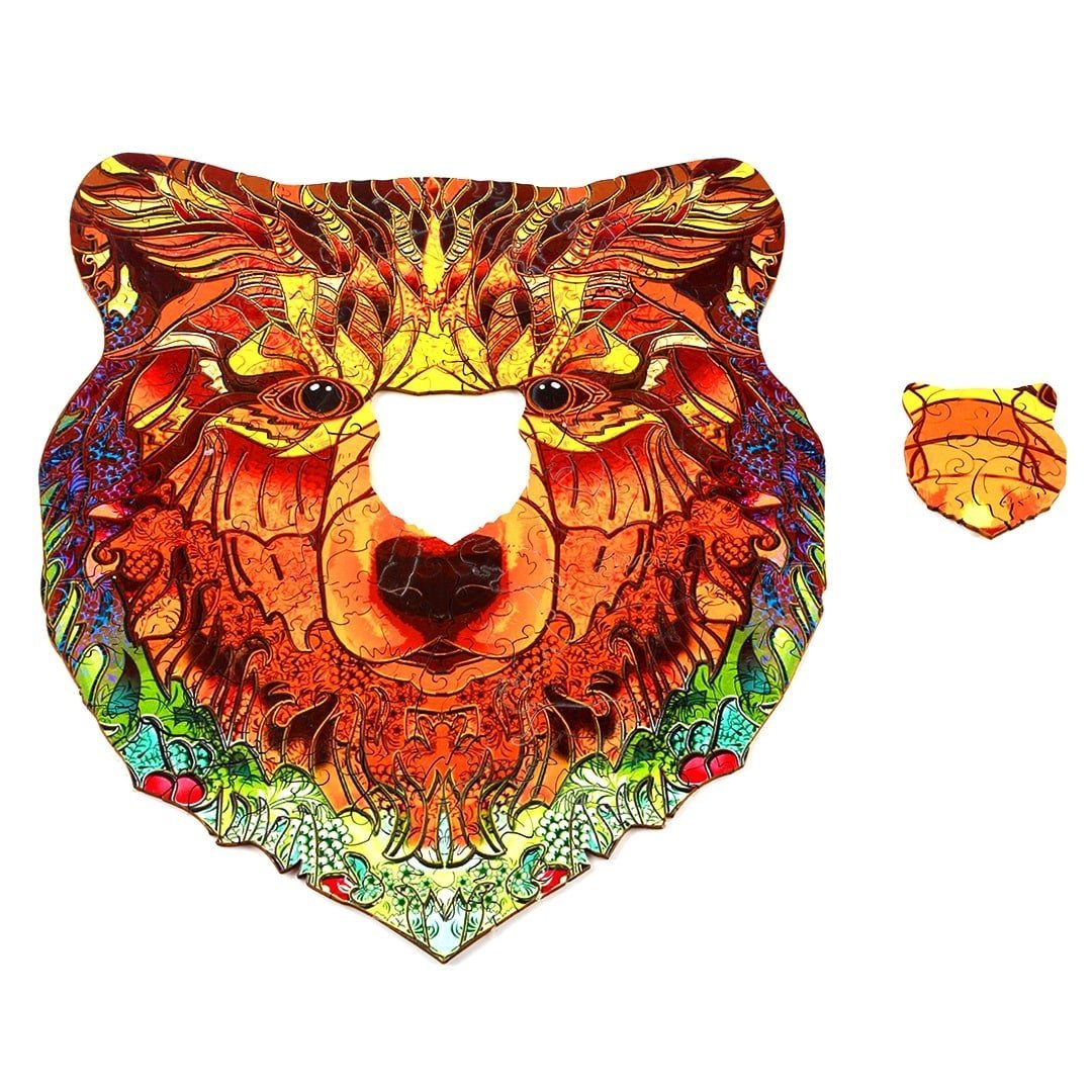 BOLD BEAR Wooden Jigsaw Puzzle - KAAYEE Puzzle