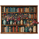Bookshelf Flower Wooden Jigsaw Puzzle - KAAYEE Puzzle