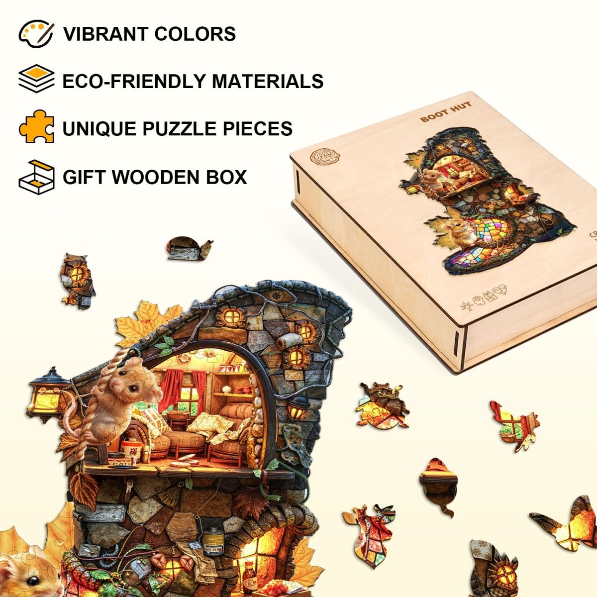 boot hut Wooden Jigsaw Puzzle - KAAYEE Puzzle