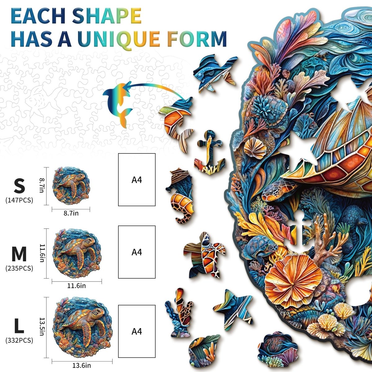 Brave Sea Turtle Wooden Jigsaw Puzzle - KAAYEE Puzzle