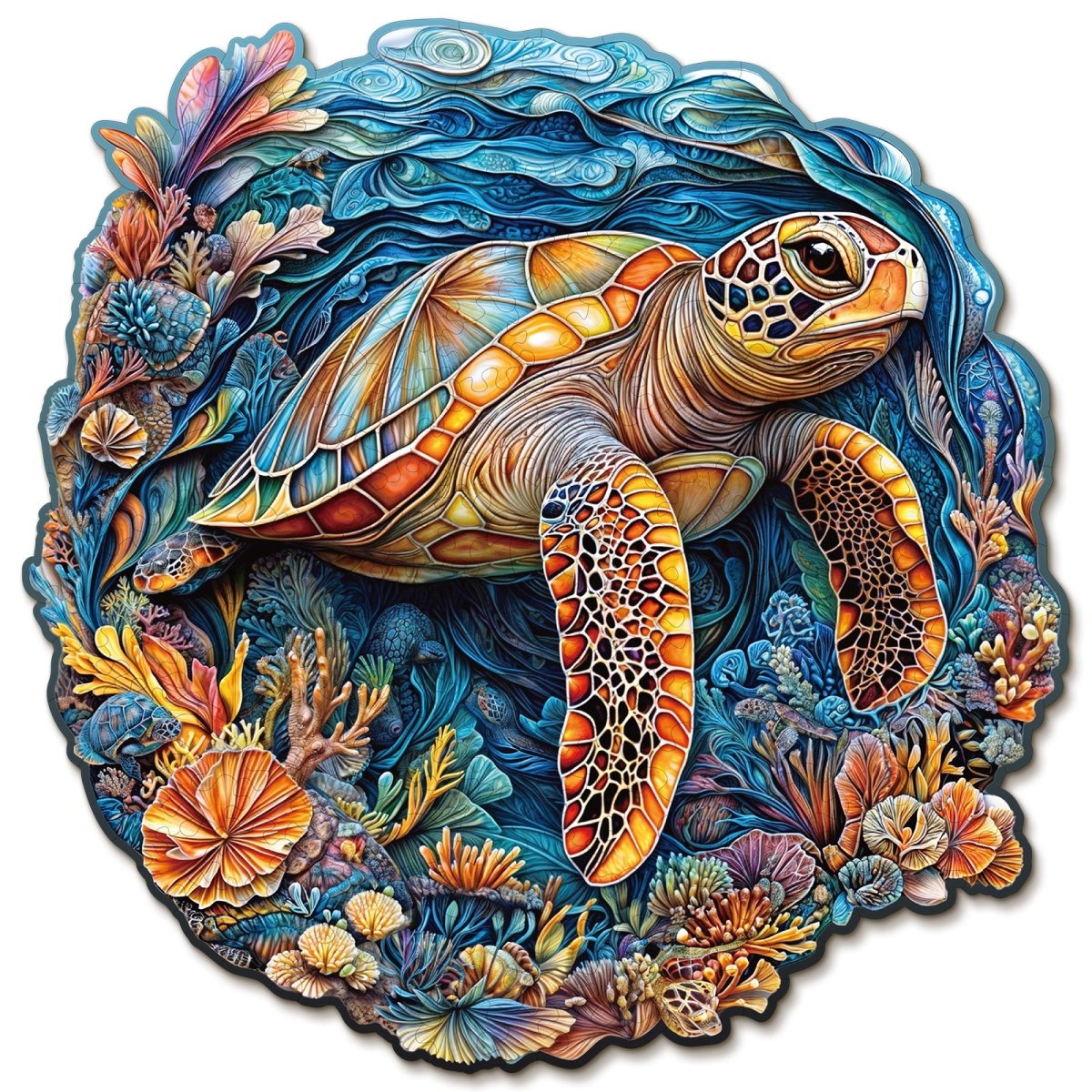 Brave Sea Turtle Wooden Jigsaw Puzzle - KAAYEE Puzzle