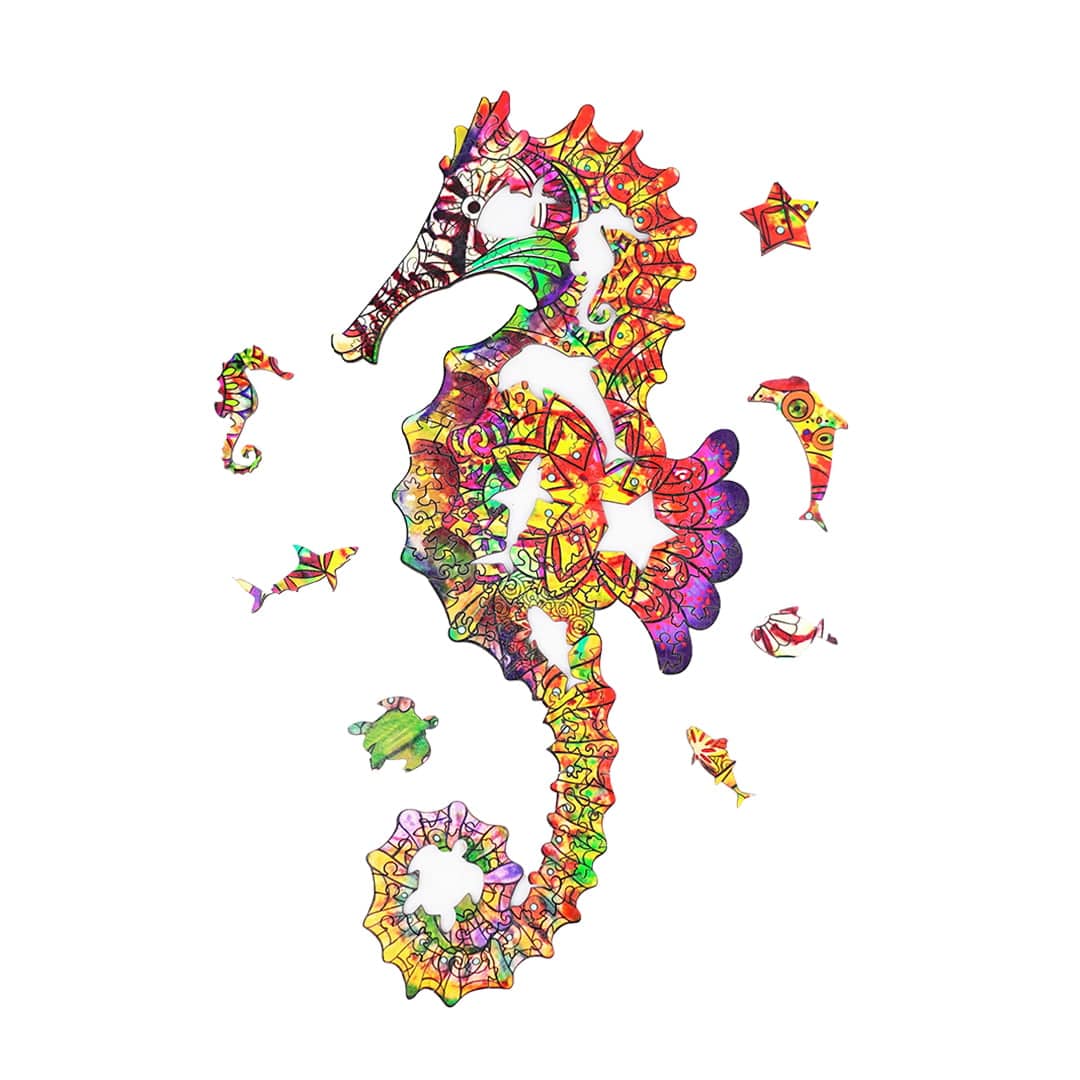 BRILLIANT SEA HORSE Wooden Jigsaw Puzzle - KAAYEE Puzzle