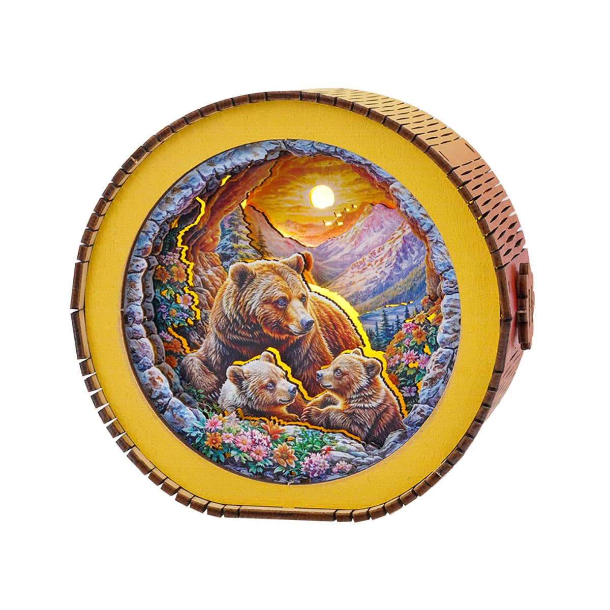 Brown Bear Family Night Light - KAAYEE Puzzle