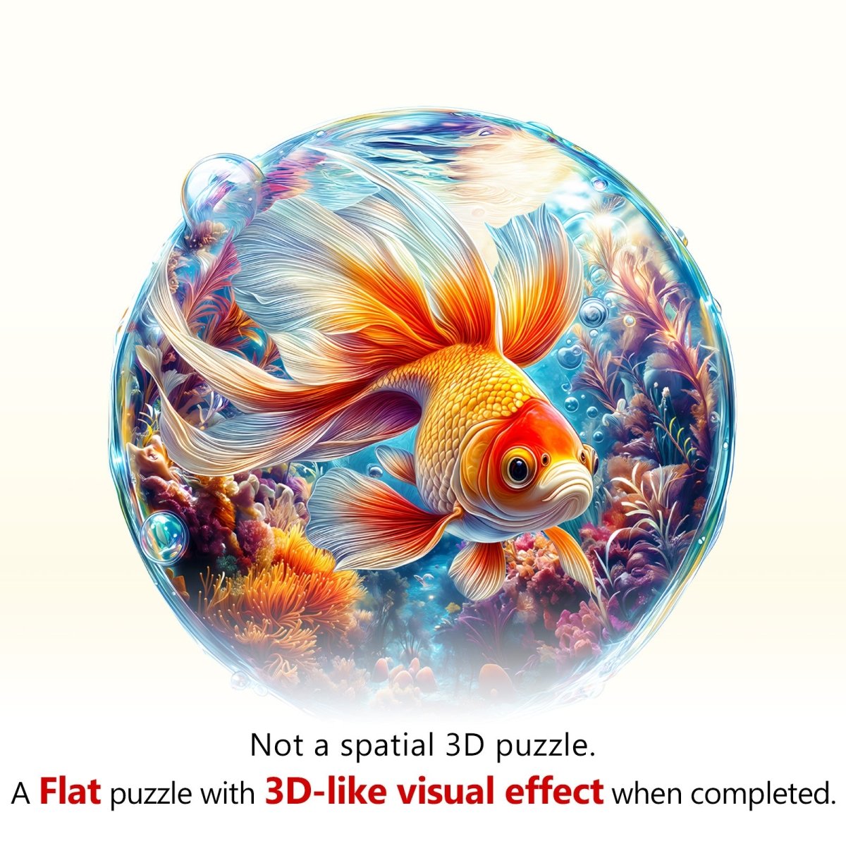 Bubble Goldfish Wooden Jigsaw Puzzle - KAAYEE Puzzle