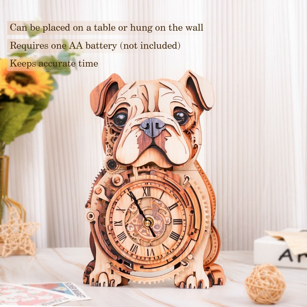 Bulldog Clock DIY Wooden Puzzle - KAAYEE Puzzle